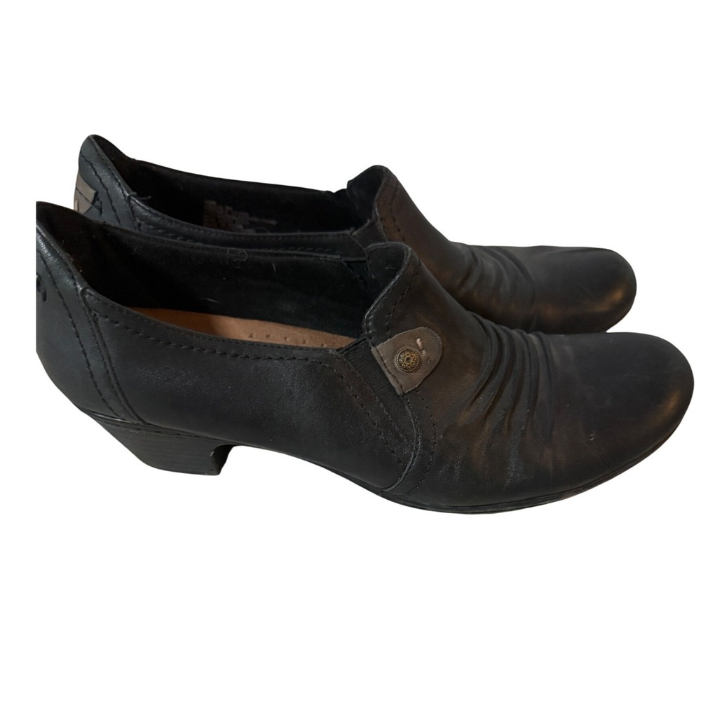 Cobb Hill New Balance Black Leather Ruched Slip On Low Heel‎ Pumps Shoes 10N